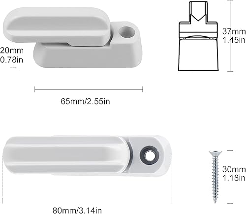 6er Fenstersicherungen aus ABS mit 12x Schrauben, Vorreiber Blocker Fenster für Kindersicherung, Familiesicherheit,Schwarz - Cheap-Us