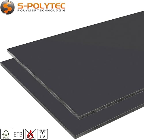 HPL Platte wetterfest | Fassadenplatte, Balkonplatte, Schichtstoffplatten | in 6mm, 8mm | VERSCHIEDENE FORMATE | TOP QUALITÄT MADE IN GERMANY (Anthrazit Ral7016, 100 x 15cm (6mm Stärke)) - Cheap-Us