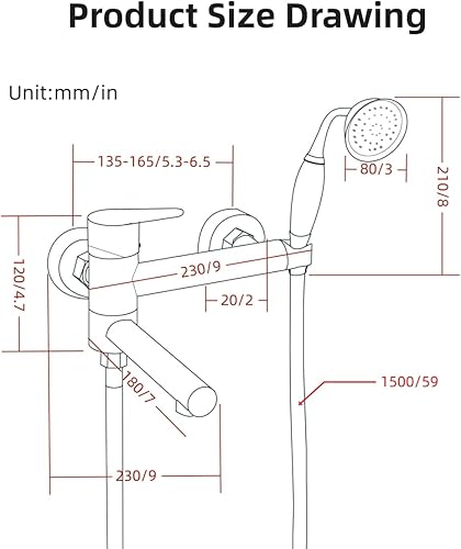 NIUKOMY Badewannenarmatur Vintage, Mischbatterie Badewanne Messing Chrom mit Keramik Handbrause, Wannenarmatur, Duscharmatur mit 90° Drehbar Lang Auslauf - Cheap-Us