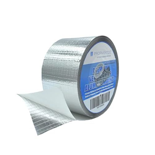 PREMIUM VERSTÄRKTES ALUMINIUMBAND Hitzebeständiges Wasserdichtes Alu Klebeband zum Reparieren von Metalloberflächen Dampfsperre Klebeband netzverstärkt Belüftung Isolierung 50m (50mm/50m) - Cheap-Us