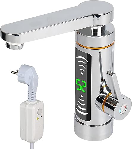 Elektrisch Wasserhahn mit Durchlauferhitzer, Btstil 360°Drehbarer Durchlauferhitzer Wasserhahn mit LED Temperaturanzeige Elektrische Heizung Wasserhahn für Küche, Bad - Cheap-Us
