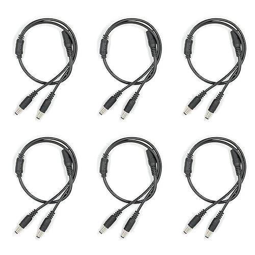 Lewttyer 5,5x 2,1mm DC Power Stecker Y Verteiler Kabel CCTV Strom Splitter 1 Buchse auf 2 Stecker Y Splitter für DVR Standalone LED Streifen(6pcs - Cheap-Us