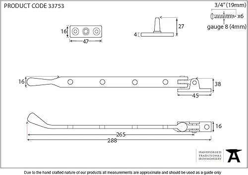 From the Anvil, Fenster-Befestigung, in Tropfenform, 25,4 cm, poliertes Chrom - Cheap-Us