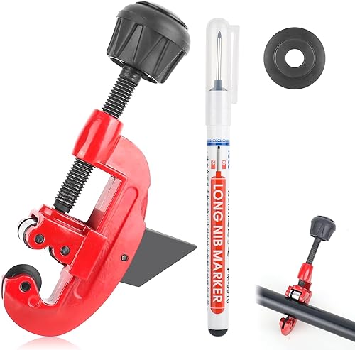 Rohrschneider 3-30mm, Rohrschneider Edelstahl, Rohrabschneider für Edelstahlrohre, Mini Rohrabschneider mit Ersatz Schneidrad und Markierungsstift, Leitungsschneider mit Entgrater für Schneiden - Cheap-Us