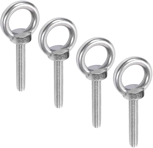 Dtoterul Ringschraube M10 Edelstahl 4 Stück Augbolzen M10 Ring Runde Augenschraube Augbolzen Hardware Ringschrauben Ösenschraube M10 304 Edelstahl Ringbolzen Schraube für Befestigens Hängens - Cheap-Us