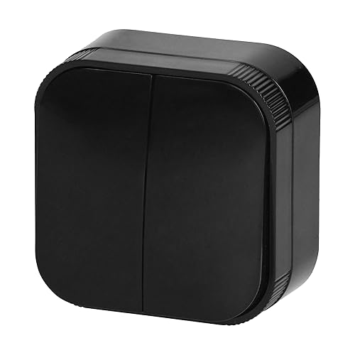 Aufputz Doppelschalter, Serie RT1 schwarz - Cheap-Us