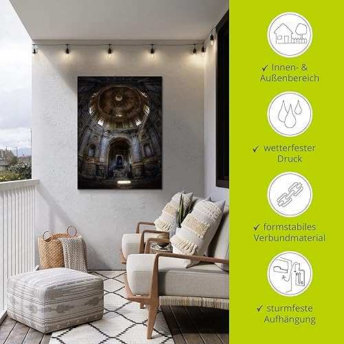 ARTland Wanddeko Wandbild Alu Verbundplatte für Innen & Outdoor Bild 60x80 cm Architektur Ruinen Treppenhaus Treppe Ornamente Licht Lost Places U4YC - Cheap-Us