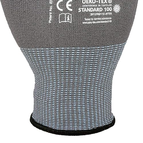 ASATEX Feinstrickhandschuh mit Mikroschaum-Beschichtung HIT099, grau/schwarz, Gr. 9 (12 Paar) - Cheap-Us