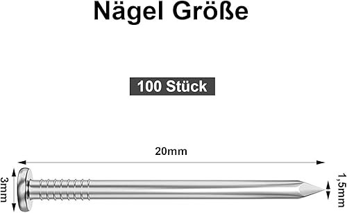 Dayalo 50 Stück Stahlnägel 90mm, Nägel, Dachpappennägel, Edelstahl A2 V2A, Nails für Wood und Betonwände - Cheap-Us