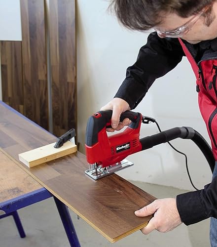 Einhell Stichsäge TC-JS 60/1 (vibrationsarm, Drehzahlelelektronik, werkzeugloser Sägeblattwechsel, Sägeschuh für Gehrungsschnitte bis 45° Grad) - Cheap-Us