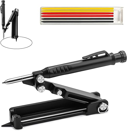 DUGEGAYL Anreißwerkzeug,7Pcs Multifunktionales Messwerkzeug mit Tieflochstift und DIY-Messgerät für den Heimwerkerbedarf, ideal für Tischler, Ingenieure und Heimwerker - Cheap-Us