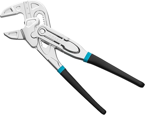 HAZET Zangenschlüssel 762-26, Länge 260 mm, Schnellverstellung mit Tipp-/Step-Hebelfunktion, 2,5 mm Rastabstand, 20 Rastpositionen, verchromte Zangenschenkel, ergonomische Haptik - Cheap-Us