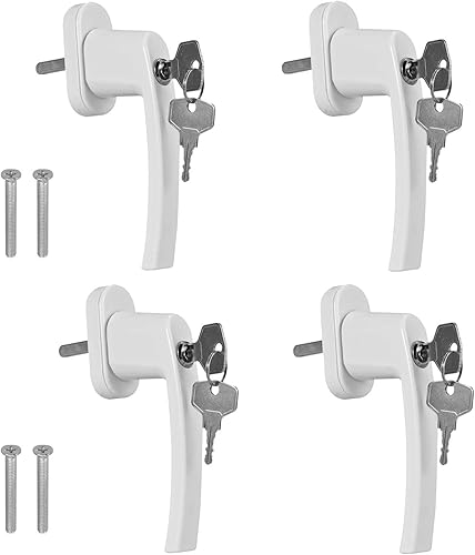 CAMWAY Fenstergriffe, 2 Stück abschließbare Fenstergriffe, mit Schloss in Stiftlänge 35mm, Kindersicherung Fenstersicherung für Kinder Diebe, für alle gängigen Fenster und Balkontüren - Cheap-Us