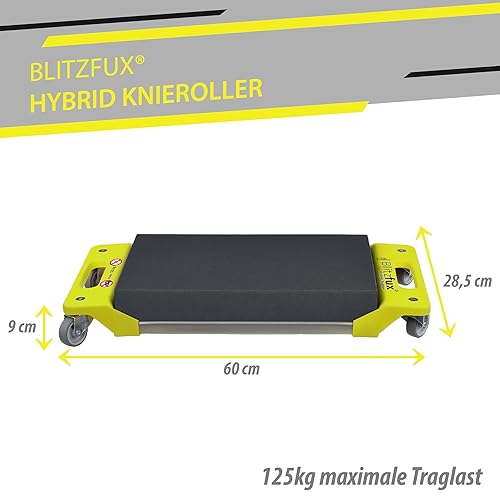 BLITZFUX® Hybrid Kniepolster mit Rollen – Knieroller bis 125kg belastbar - Der All-in-One Bauhelfer für Profis und Heimwerker: Fliesenlegen, Bodenverlegen, Malen – Mühelos und Effizient! - Cheap-Us