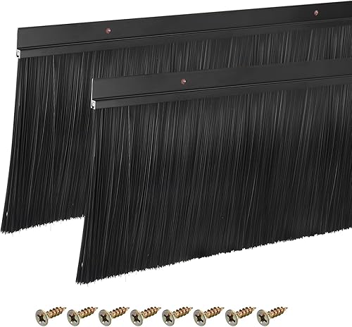 sourcing map 2 Stück Türbürste Bodendichtung H-Form Aluminiumlegierungsbasis mit 150mm Nylonbürste für Zuhause, Industrie (1000mm L x 175mm B, Schwarz) - Cheap-Us