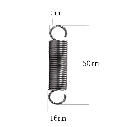 2 Stück Verlängerte Zugfeder 2 x 16 x 60 mm, Drahtdurchmesser 2 mm, OD 16 mm, Freie Länge 60 mm, Federstahl Doppelhaken Spannfedern - Cheap-Us
