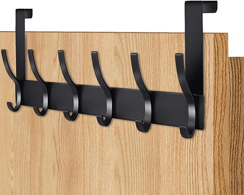 AUXHCYL Türhaken zum Einhängen Platzsparend Türgarderobe zum Einhängen Praktischer Kleiderhaken Tür, Türhaken Innenseite von Kleidung, Handtüchern und Hüten(Schwarz) - Cheap-Us