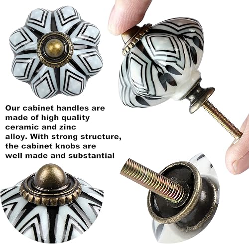 TsunNee 6 Stück Keramik-Schrankknäufe, schicke Schubladenknöpfe, antiker Kürbis, Küchenschrankgriffe, runde Möbel-Türknäufe, Grün - Cheap-Us