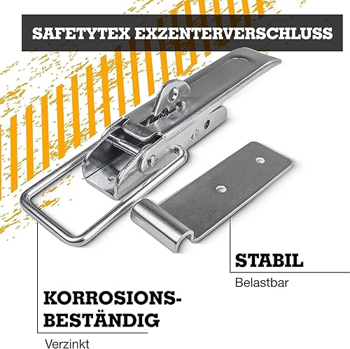 Safetytex Exzenterverschluss Spannverschluss - Bordwandverschluss Verzinkt - Anhänder Zubehör - 210 mm Verschluss -Sicherung Hebelverschluss - Kistenverschluss (2 Stück) - Cheap-Us