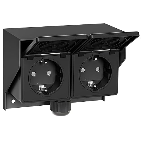 ledscom.de Aufputz Steckdose PIWI für außen, IP44, 2-fach, edelstahl, senkrecht, Aufputzsteckdose, Außensteckdose, Doppelsteckdose, Feuchtraumsteckdosen, Aufputz, Steckdose, Feuchtraum, Wasserdicht - Cheap-Us