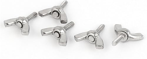 sourcing map M3 x 10mm Gewinde 304 Edelstahl Flügel Bolt Schmetterling Schraube Silberton 5 tlg DE de - Cheap-Us