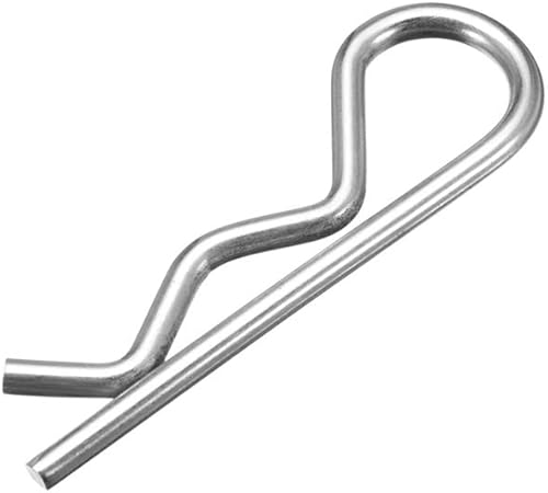 sourcing map 50 Stück Clip Stecknadeln R Förmiger Federstecker 2.5mm Draht Kohlenstoffstahl 45 mm Länge Anhänger Traktor Mäher Verschluss Hardware Silber Ton - Cheap-Us