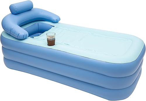 Aufblasbare Zusammenklappbare Badewanne Mobile Badewanne Erwachsene 160 × 82 × 48 cm Faltbare Aufblasbare Dicke Warme Badewanne für Erwachsene Aufblasbarer Pool für Kinder - Cheap-Us