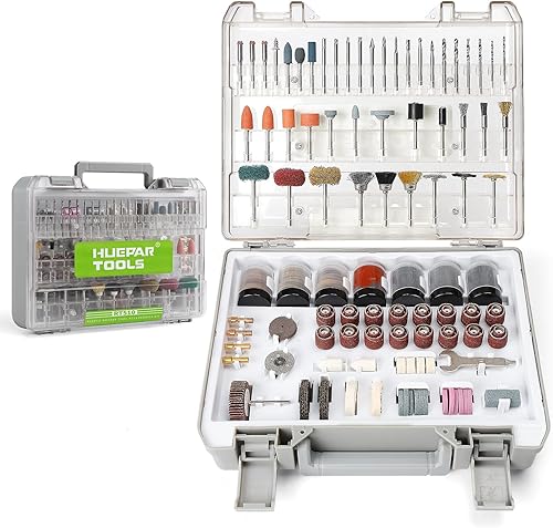 Huepar Tools Multifunktionswerkzeug Zubehör Set Drehwerkzeug 510 tlg. Universal Mehrzweck Zubehörset für zum Schneiden, Polieren, Schärfen, Bohren und Gravieren, mit Tragekoffer - Cheap-Us