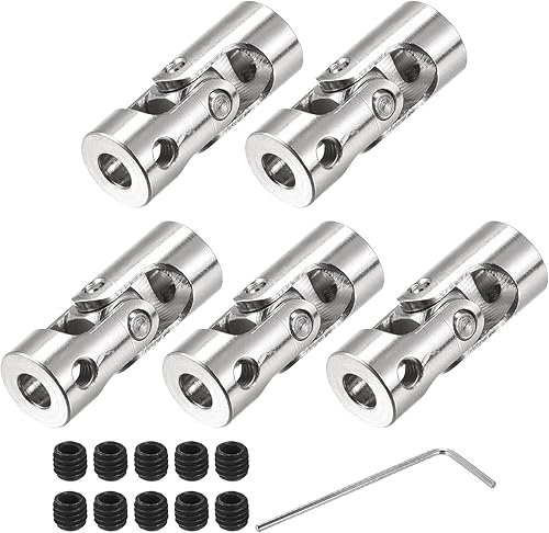 sourcing map 5 Stück Drehbare Kreuzgelenk Wellenkupplung 4mm bis 4mm Innendurchm. L23 x D9 mit Schrauben und Schraubenschlüssel für RC Modell - Cheap-Us