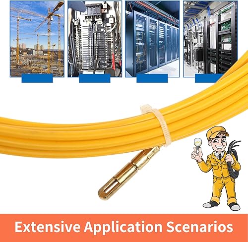 3mm-20M Fischband,Fiberglas Einziehspirale, Fischband Kabelstangen, Elektriker Einfädelgerät - Cheap-Us