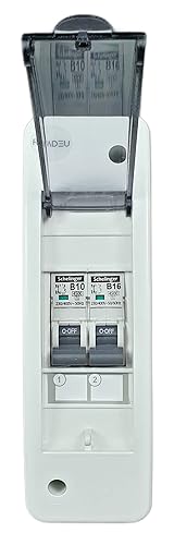 RoadEu - Leitungsschutzschalter, Stromverteiler C16A 1P 230V - Leistungsschalter, Sicherungskasten, Aufputz Verteiler - Cheap-Us