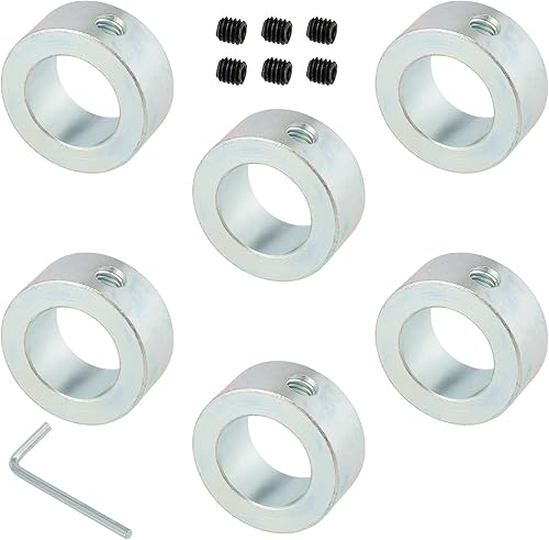 YIXNSW 6 Stück Stellringe Stellring Achse 20mm Begrenzungsring Schaftring Stellringe mit Sechskantschlüssel für Sackkarrenreifenhandträger Silber - Cheap-Us