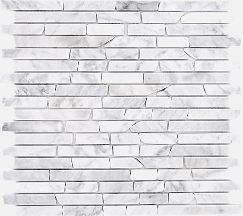 Naturstein Mosaikfliesen Marmor weiss matt Wand Boden Küche Bad Dusche - 1 Matte - Cheap-Us