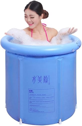 GNEGNIS Tragbare aufblasbare Badewanne, faltender Badewannen-Sauna-Dampf-Badewannen-erwachsener Bad-Eimer PVC-BADEKURORT groß - 29,5 Zoll-Blau - Cheap-Us