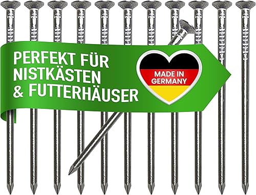 Gardemics Aluminium Nägel für Nistkästen & Futterhäuser - Perfekt für eine baumfreundliche und ungefährlicher Befestigung - Inkl. Gratis E-Book - 12 Stück 4,5x80 mm - Cheap-Us