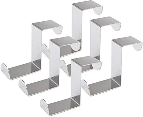 FOCCTS 6 Stück Türhaken 45MM Edelstahl Reversible Haken Schrank und Schublade Haken,Schrankhaken ohne bohren,Türhaken Kleiderbügel,Handtuchhalter,Kleiderschrank 1mm Dicke - Cheap-Us