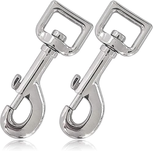 Ganzoo Karabiner-Haken mit Drehgelenk L: 87 mm, Bolzenkarabiner für Hunde-Leine, 2 Stück, Wirbelkarabiner, für Paracord 550 Hundehalsband, legierter Stahl, Schnapp-Karabiner Drehkopf, Farbe: Silber - Cheap-Us