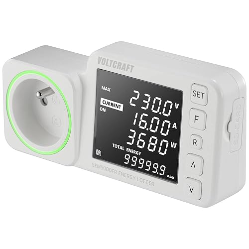 VOLTCRAFT SEM5000 FR Energiekosten-Messgerät Kostenprognose, Alarmfunktion, Stromtarif einstellbar, Datenloggerfunktion - Cheap-Us