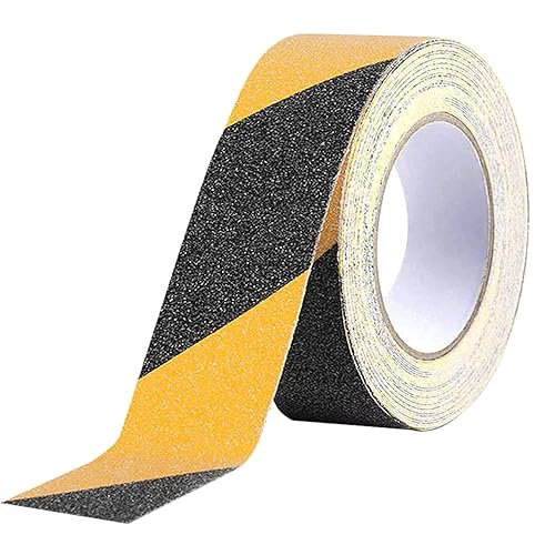 QitinDasen 10 M X 5 cm Schwarz-Gelb Anti-Rutsch Klebeband, Selbstklebend Antirutsch Klebeband, Hoher Traktion Sicherheitsband, für Drinnen und Draußen (1 Rolle) - Cheap-Us