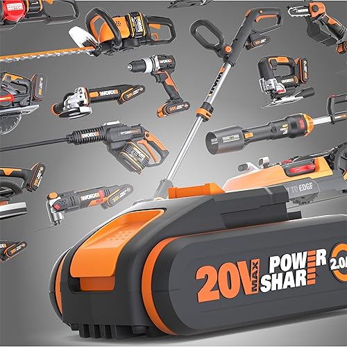 Original WORX WA3644 PowerShare Pro Akku 20V - 4,0 Ah Li-Ion, wiederaufladbar - mehr Sicherheit & längere Laufzeit - mit LED-Anzeige - Innovative Heatshield-Technologie - passend für alle WORX Geräte - Cheap-Us
