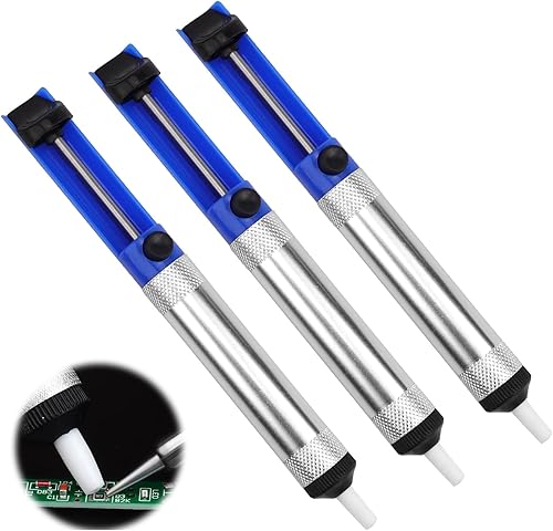 FINELYCR 3 Stück Antistatisch Entlötkolben, Antistatische Lötpumpe mit Teflonspitze, Entlötpumpe zum Entlöten & Lötabsaugung, für Löten Kleiner Bauteile - Cheap-Us