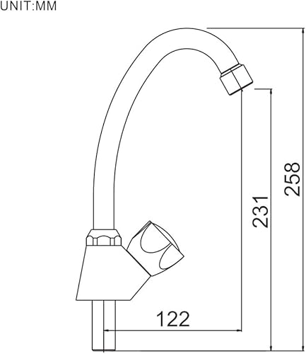 Ibergrif Ballet - Einhebel Küchenarmatur, Retro Spültischbatterie, Chrom, silber, M18054 - Cheap-Us