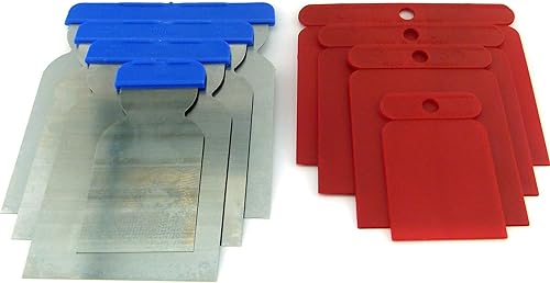 8tlg Set Japanspachtel im Bundle aus 4er Set Flächenspachtel mit Stahlblatt Säurefest + 4er Set Kunststoff-Japanspachtel fexibel Qualitätswerkzeug für Profis Made in Germany - Cheap-Us