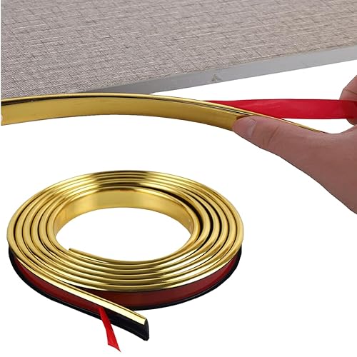 JOOTEN Selbstklebendes Möbelkantenband, U-förmig, flexibles Kantenband, Kantenband für Schrank, Sperrholz, Tisch, Kleiderschrank, Holzplatten-Kantenschutz (Gold, 2 m x 16 mm) - Cheap-Us