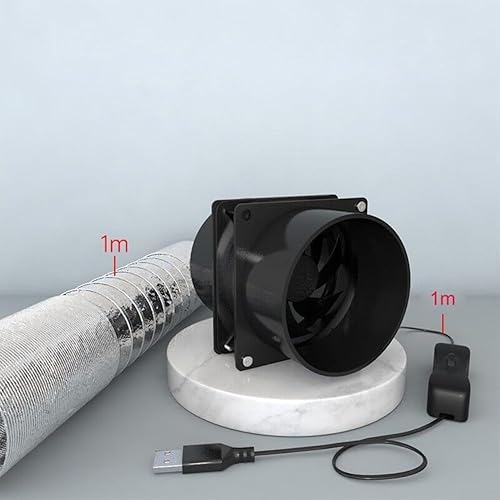 Oniissy Premium Rauchabzug, Lötrauchabsorber, effizienter USB-Lötrauchabsorber ESD Abluftventilator für Luftzirkulation, Inline-Kanalventilator (Ventilator plus 6 m Rohr) - Cheap-Us
