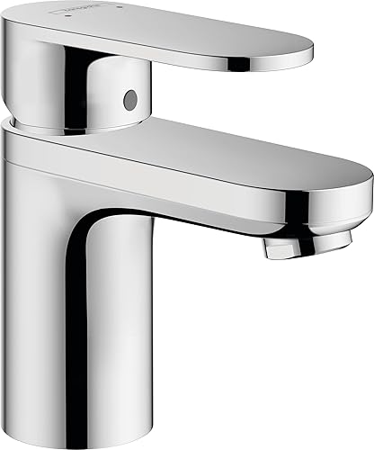hansgrohe Vernis Blend - Waschtischarmatur ohne Ablauf, Wasserhahn Bad mit Auslauf Höhe 71 mm, Mischbatterie Waschbecken wassersparend (EcoSmart), Chrom, 71558000 - Cheap-Us
