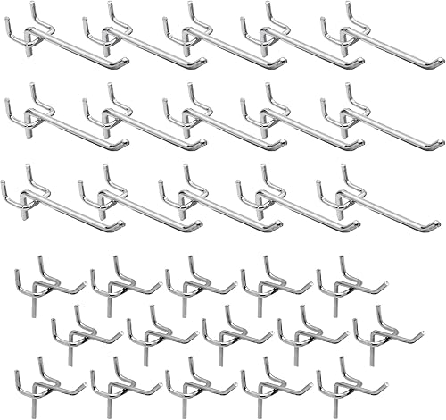 DYOUen 30/60 Stk Lochwand Haken Lochwandhaken Pegboard Einfachhaken Zubehör Werkzeugwand Anhänge Haken für Werkzeughalter Wand, Garage, Regal, Werkstatt (2) - Cheap-Us