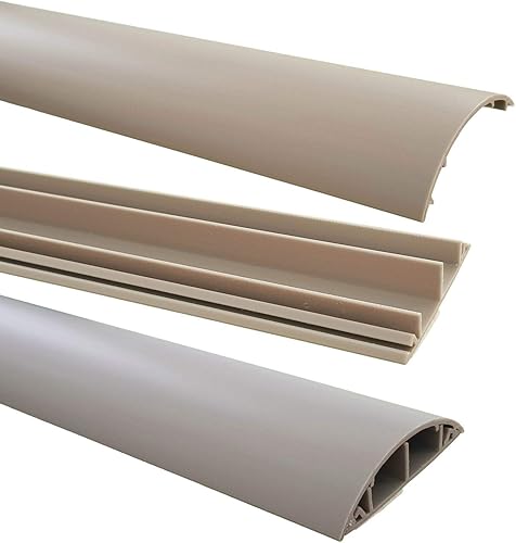 1m Fußboden Kabelkanal PVC oder ALU selbstklebend in verschiedenen Breiten, Größe Kabelkanal:40mm, Farbe Kabelkanal:Hellbraun Meliert - Cheap-Us