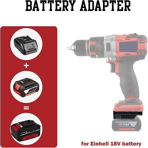 TPDL Akku Adapter Konverter für Makita auf für Einhell Elektrowerkzeug, Batterieadapter für Makita 18V BL1860 BL1850 BL18400 Li-Ion Akku Konverter auf Für Einhell 18V Li-Ion Elektrowerkzeug - Cheap-Us