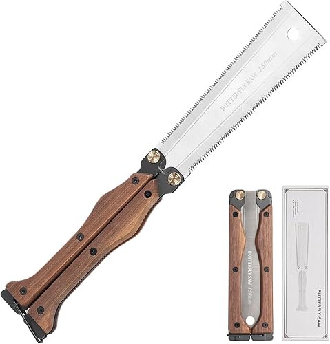 oumuik Japansäge Doppelseitige Faltung Handsäge SK85 Werkzeugstahlmaterial 180° klappbare Ablage Kleine Holzsägen für den Hausgebrauch Für das Sägen im Garten für das Sägen im Freien - Cheap-Us